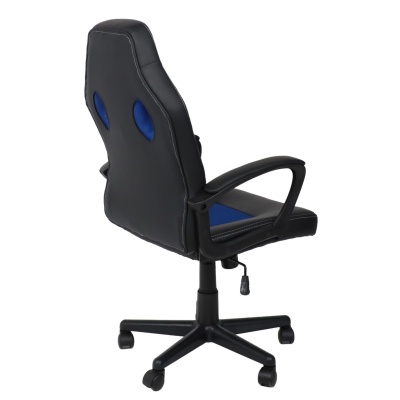Кресло поворотное Flaviy, черный/серый/синий, ткань