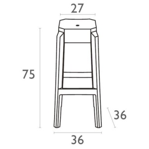Стул барный Фокс 75 красный