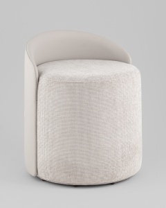 Пуф Тея спинка иск.кожа, сиденье шенилл светло-серый