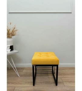 Банкетка Марсей 40-44 с полкой (желтый/черный)
