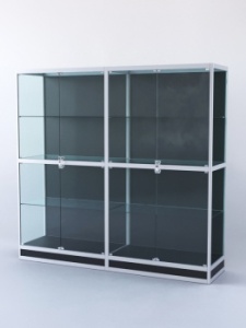 Витрина "ПРЯМОУГОЛЬНАЯ" №4-2м-500-1 (задняя стенка - ДВП), Черный