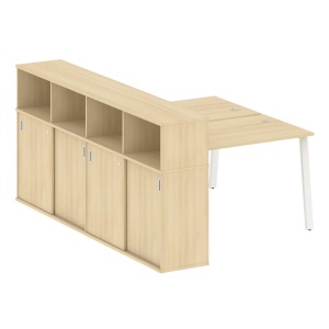 Рабочая станция Metal System Style на металлокаркасе с опорным шкафом-купе БА.РС-СШК-4.2