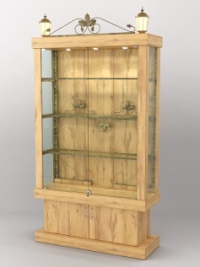 Витрина "Империя" №1-2 с фонарями, Дуб Золотистый