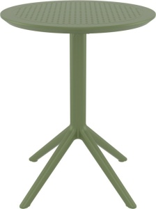 Стол пластиковый складной Sky Folding Table ⌀60 оливковый