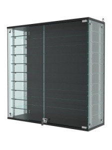 Витрина "АТРИУМ" с регулировочными полками настенная №4-2Г-РЕГ, Черный