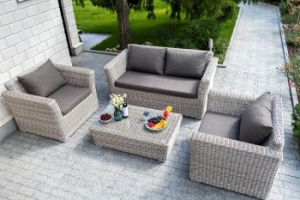 "Капучино Сингл" лаунж-зона из искусственного ротанга, цвет бежевыйцвет Бежевый