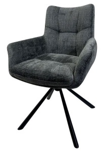 Стул ЕЛАТ (EILAT) 360 град. поворот с возвратом, цвет 95 серый, ткань / Черный, ®DISAUR