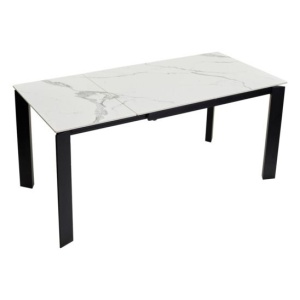 Стол Corner 120 глянцевый, STATUARIO WHITE SINTERED STONE / BLACK