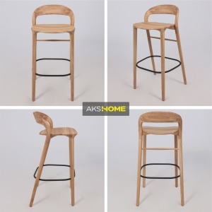 Стул барный Мэри, дуб натуральный, массив дуба