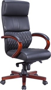 Кресло Everprof President Wood (Президент Вуд) Кожа Черный
