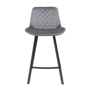 Стул барный Leros, серый, велюр