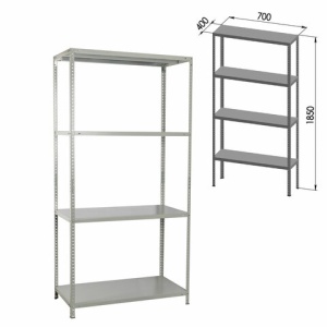 Стеллаж металлический BRABIX "MS-185/40/70-4", 1850х700х400 мм), 4 полки, 291103, S241BR354402