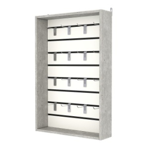 Витрина настенная №2-1В с экономпанелью, без полок, Метрополитан Грей