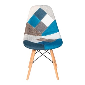 Стул Eames, печворк синий