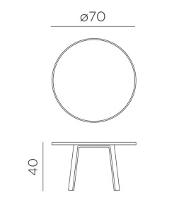 Столик пластиковый кофейный Maximo Tavolino 70 Maxi терра