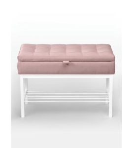 Банкетка Н-76 (белый/светло-розовый)