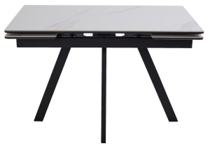 Стол НЕО-2 115 цвет MATTE БЕЛЫЙ МРАМОР, керамика / Черный каркас