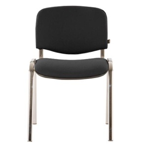 Стул для персонала и посетителей BRABIX "Iso CF-001", хромированный каркас, ткань серая с черным, 531420