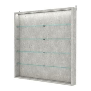 Витрина настенная с регулировочными полками №4-3ГУ-РЕГ с подсветкой, Метрополитан Грей