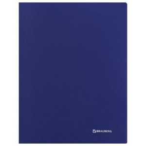 Папка с металлическим скоросшивателем и внутренним карманом BRAUBERG "Диагональ", темно-синяя, до 100 листов, 0,6 мм, 221352