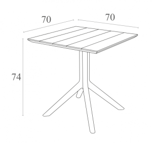 Стол пластиковый Paris Table 70 темно-серый
