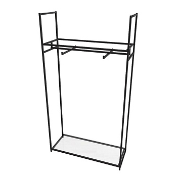 Стеллаж для одежды в стиле Лофт АС22120-01 со стеклом (220х120х45)