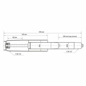 Газлифт прочный BRABIX HD-100 короткий, черный, в открытом виде 346 мм, d 50 мм, класс 4, 533075