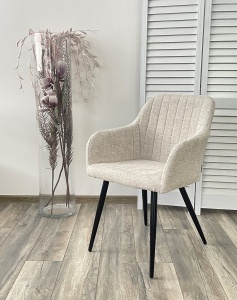 Стул BRANDY WZ2042-02 светло-бежевый фактурный велюр / черный каркас