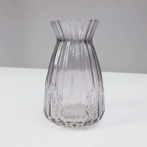 Ваза стеклянная BOW, серый, 9*20см