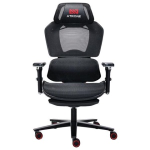 Кресло ATRONE (АТРОН) "Optimus ER-707", адаптивный механизм со слайдером, сетка, черный/красный, 532968