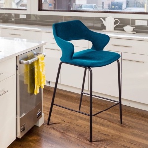 Стул полубарный Вудди, бархат сине-зеленый