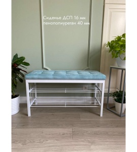 Банкетка Сканди-96-2 (светло-бирюзовый/белый)