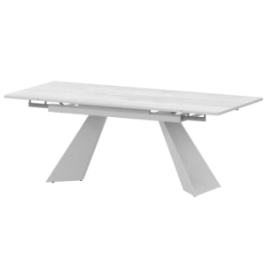 Стол раздвижной Дуэт Обеденные столы в пластике Дуэт 1200х800+300 (Н-3828) Фрост/Белый муар