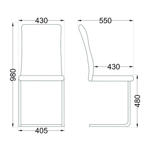 Стул RONALD, светло-серая ткань Seattle-005/хром