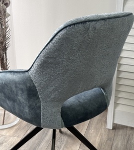 Стул БЕРРИС (BERRIES) 360 град. Синий Loris-37, велюр / темно-синий 7525-56 / черный каркас, DISAUR