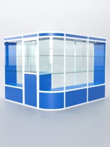 Павильон торговый из профиля угловой №2а, Делфт голубой U525 ST9 + Белый