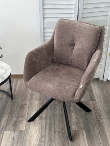 Стул ФЕДЕРИКО ДАНС 180 град. поворотный, цвет NORDIC 35 Серо-коричневый / Черный каркас