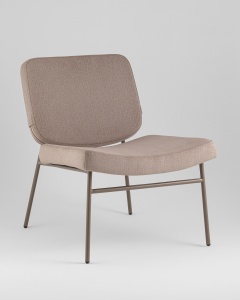 Кресло Эбигейл велюр бежевый, каркас бежево-серый