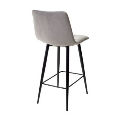 Полубарный стул Chilli QB, светло-серый велюр/ черный каркас