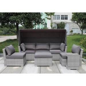 Диван-трансформер из искусственного ротанга AFM-320G Grey