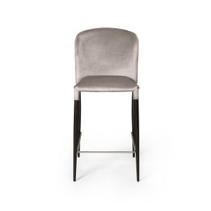 Стул полубарный Альберт, бархат пепельно-бежевый 25 /опора конус