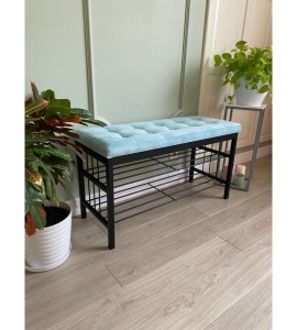 Банкетка Сканди-96-2 (светло-бирюзовый/черный)