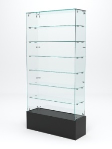 Витрина стеклянная "ИСТРА ПОДИУМ" №135 (без дверок, задняя стенка - стекло), Черный