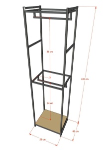 Стеллаж для одежды A2260-04-ЧДС 220х60х45