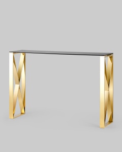 Консоль КРОСС 115*30 золото стекло smoke
