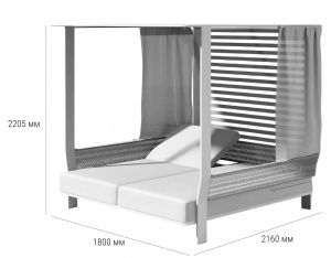Шатер с лежаками Borromeo бежевый, светло-серый