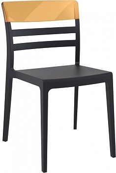 Стул пластиковый Moon черный, янтарный
