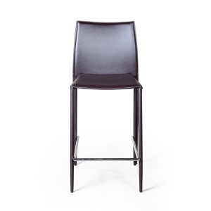 Стул полубарный Rolf, кожа коричневый