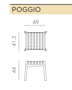 Табурет пластиковый Poggio табак