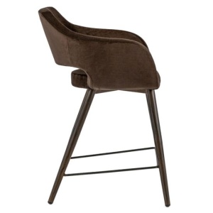 Стул полубарный Саймон, велюр тёмно-коричневый, 60 см
